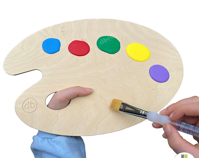 Birch Plywood Artist Art Palette for Mixing Paint thumb hole  - 4mm thick