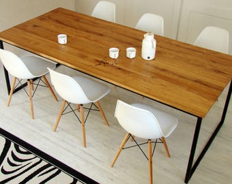 Industrial loft table, industrial dining table, industrial kitchen table, loft dining table, loft kitchen table BASIC NIO, steel wood table