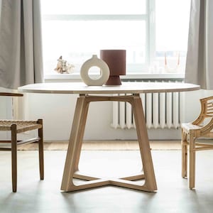 Round Extendable Table for Kitchen Round Table for Dining Room Oak