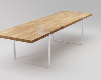 Extendable, Industrial, rectangle, extension board Conference long table ALASKA 200-320x90x75cm. Handmade, Natural Wood Oil, No overhang