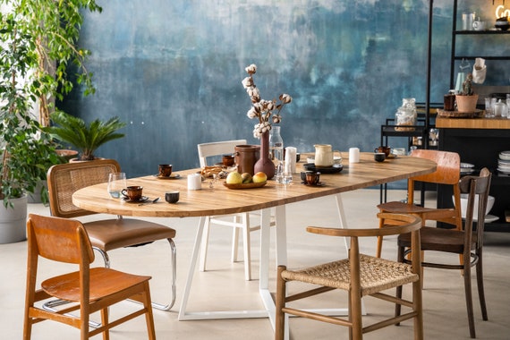 Extendable Oak Oval Table. Dining Table M NE OVAL WHITE. Wooden