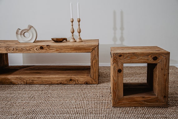 Rustic coffee table 2024 and end tables