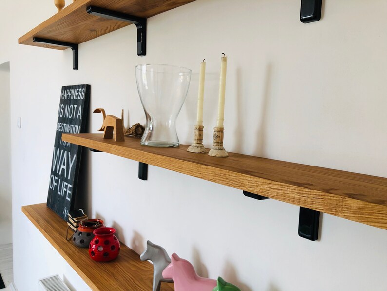 Étagère en bois BELL BLACK de 100 et 150 cm, étagères modernes