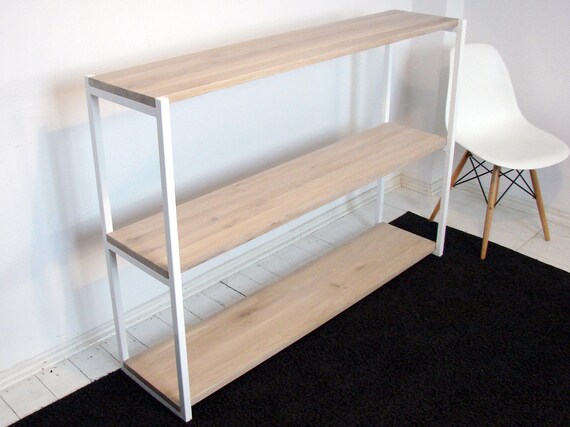 Modern Shelving Unit Fem 140x35x100cm Bleached Oak Wood Etsy