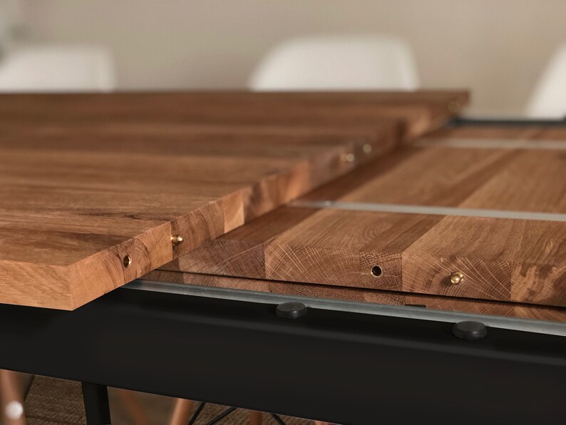 Extendable Dining Table Industrial Black Extending Table Etsy