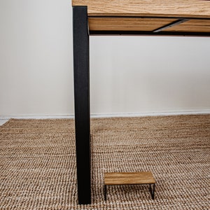 Best rectangular Scandinavian-style table/desk. Oiled oak wood. Powder-coated painted steel frame BLACK FOREST 160x80x75. Eco-friendly image 7