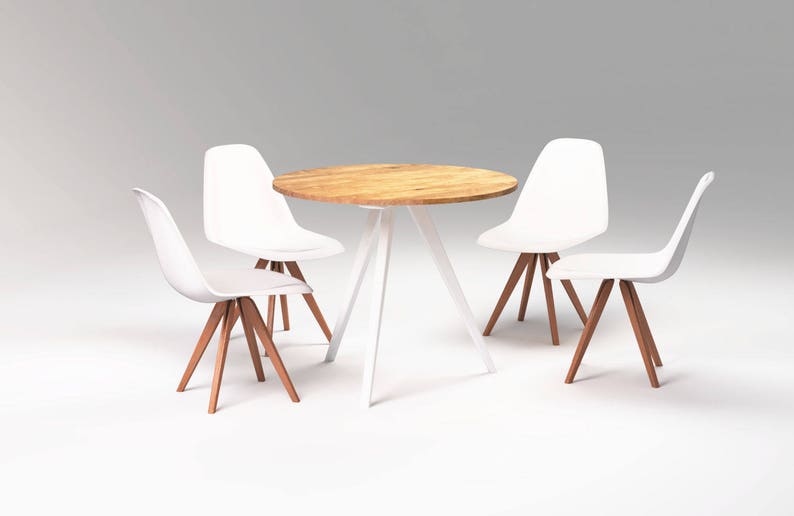 Mid Century Modern Round Wood Dining Table White Kitchen Handmade Small Scandinavian Style Vintage Cafe Tables MÅne Ø90cm - Modern Round Wood Dining Room Tables Mid Century Modern Round Wood Dining Table White Kitchen Handmade Small Scandinavian Style Vintage Cafe Tables MÅne Ø90cm - Modern Round Wood Dining Room Tables