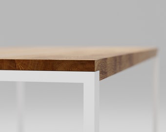 Extendable dining table, solid oak wood extending top <ALASKA>