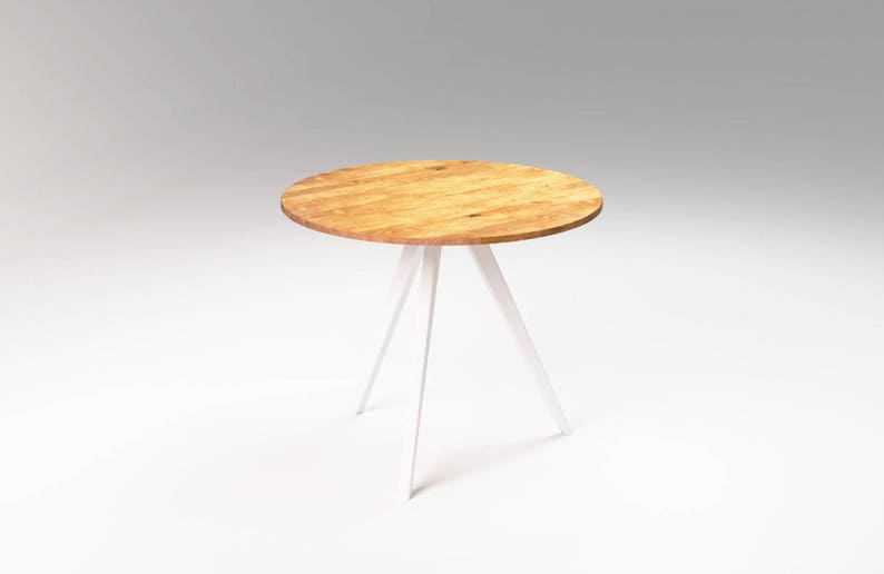 Weißer runder Esstisch aus Holz aus Eiche Runder Holztisch | Etsy
