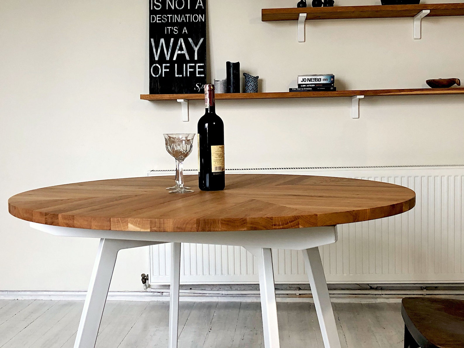 Non Extendable Round Dining Table Oak Scandinavian Table - Etsy