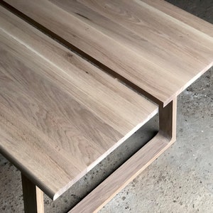 Remarkable Solid Oak Table SLICE NATURE. White oak table. Natural raw oak table. Wooden legs. Modern Minimalist dining table. Kitchen table