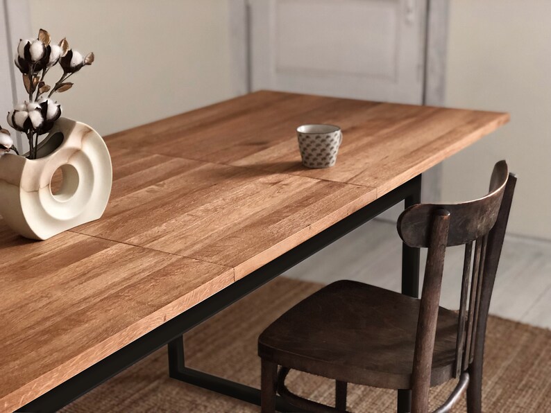 Extendable Dining Table Industrial Black Extending Table Etsy