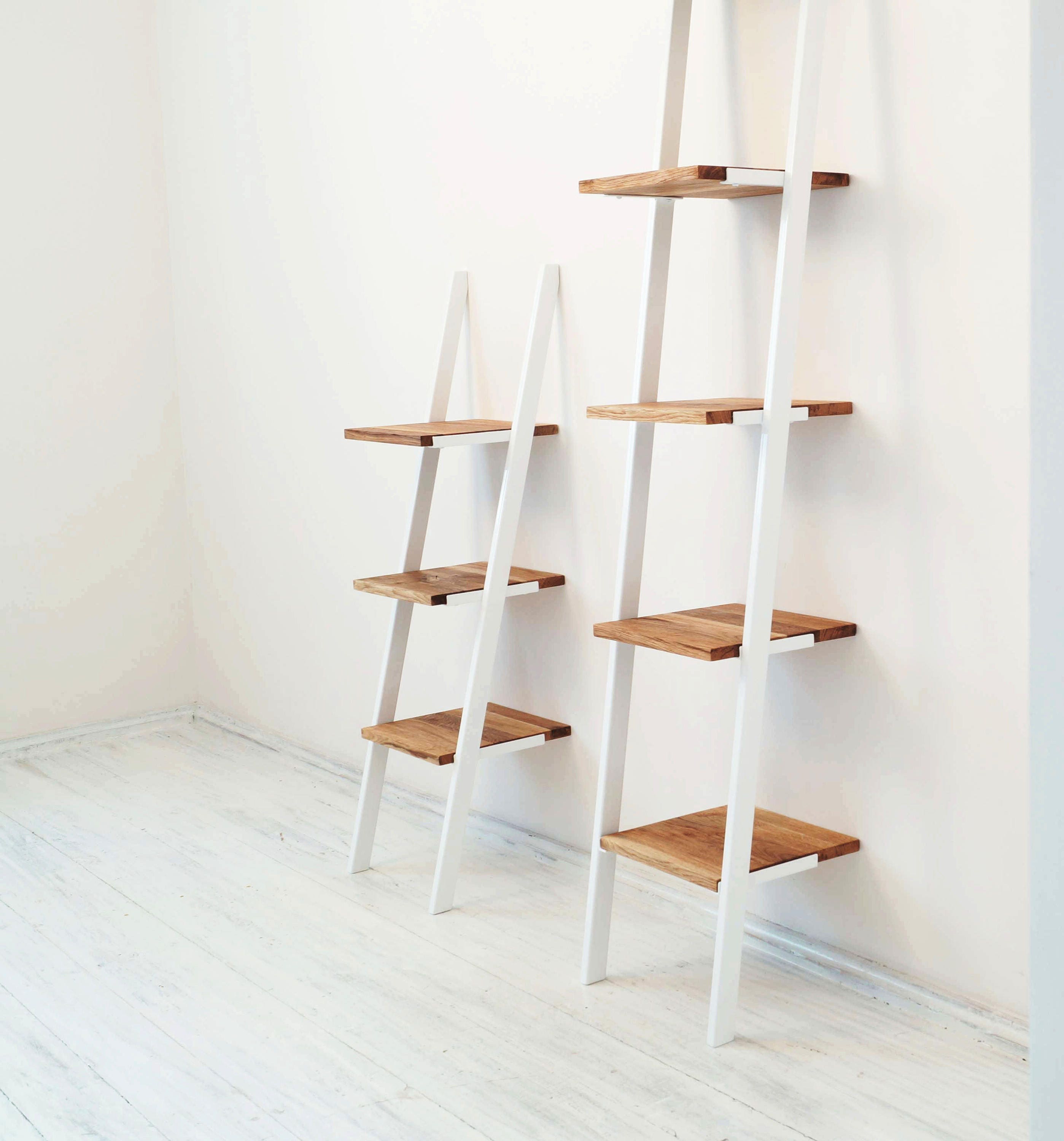 Scandinavian ladder bookcase SMUKKE Tall narrow bookcases Etsy