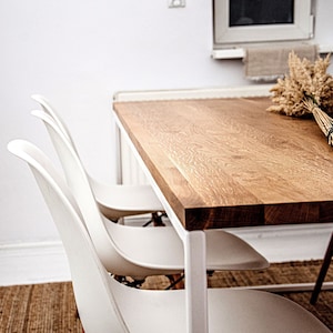 Steel Frame Kitchen Table, Table With White Legs, White Steel Frame Kitchen Table, Table With White Legs, White