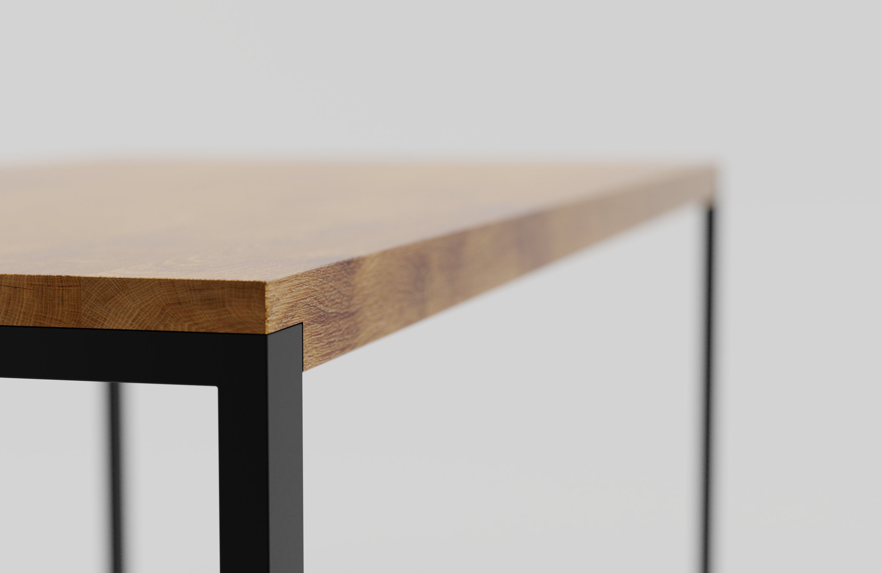 table de salle à manger rectangulaire industrielle black forest, table en chêne massif faite la main, écologique, sans débordement
