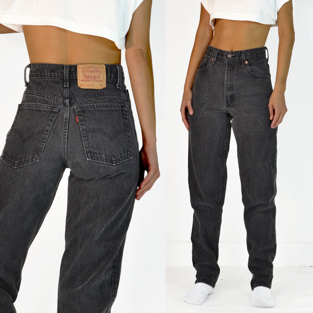 パンツ 90s Levi's 550 made in USA BLACK DENIM Vintage 90s Black Levi's 550 Made In USA Jeans - W34 L34