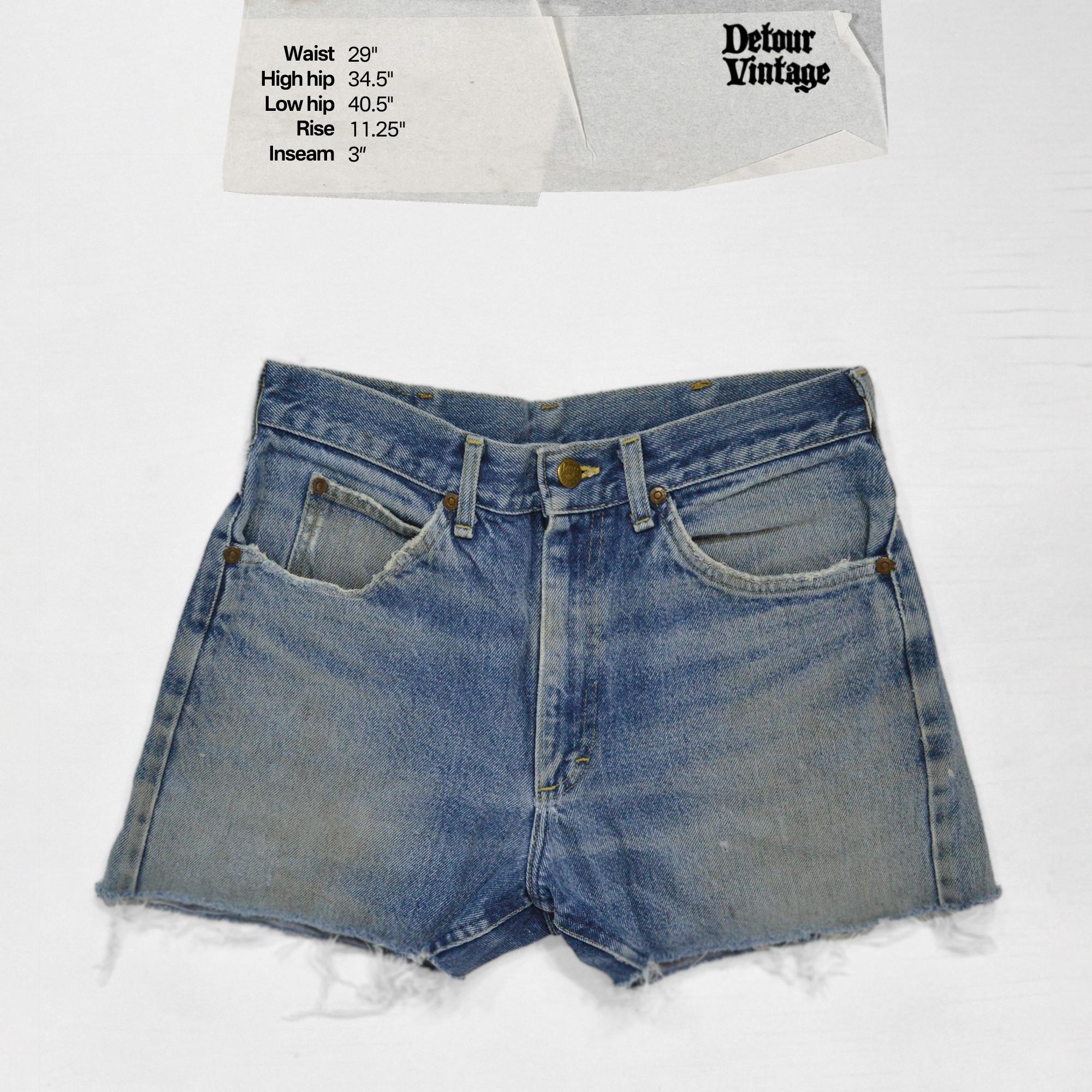 Vintage Lee Riders Jean Shorts 29” Waist | 100% Cotton Denim | 1970s 1980s Made in USA | Tag W32