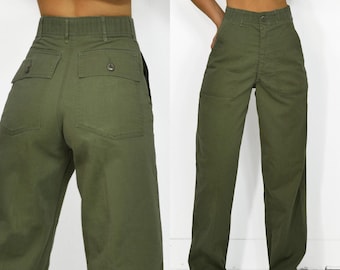 Vintage OG-507 Military Fatigue Trousers, 1970s-1980s, SIZES 25 26