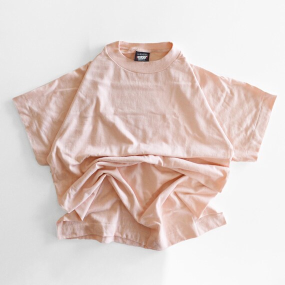 Vintage 1990s Rose Pink Tee, Blank Soft Thin T-Shirt, Made in USA