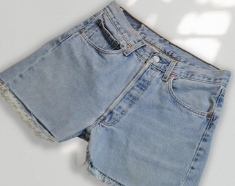 Levi’s 501 Shorts Size 28, Vintage Light Wash Denim Cutoffs, W31 Tag