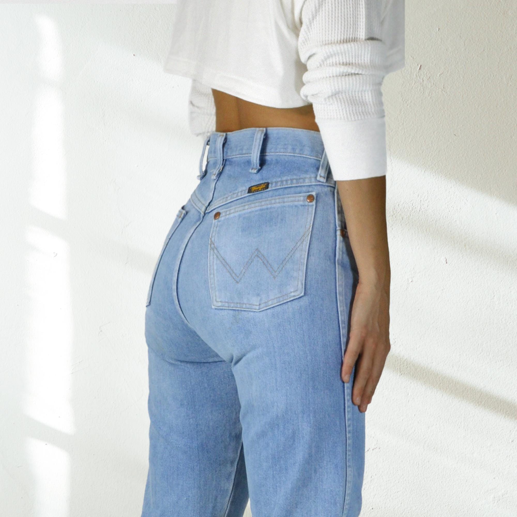 Vintage Wrangler Jeans 29 Waist, 1980s 1990s Made in USA, 100