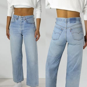 Vintage Levi&#39;s 501 Jeans 28 Waist, 1980s Made in USA, 100% Cotton Denim, Button Fly