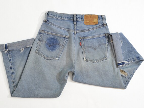Vintage Levi's 501 Selvedge Redline Jeans, 26.5" - image 4