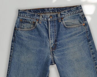 Levi’s 505 Jeans Size 28/29, Vintage 1980s Faded Blue, W33 Tag