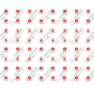 64 x U.S MEDICAL CONDITION ALERT  png images for 16mm x 12mm oval shoelace charms