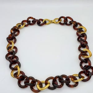 Vtg Tortoise Shell-look Bone Link Belt with Conical  Bone Tassel Pendants. Tortoise Link Belt - Etsy main image 3