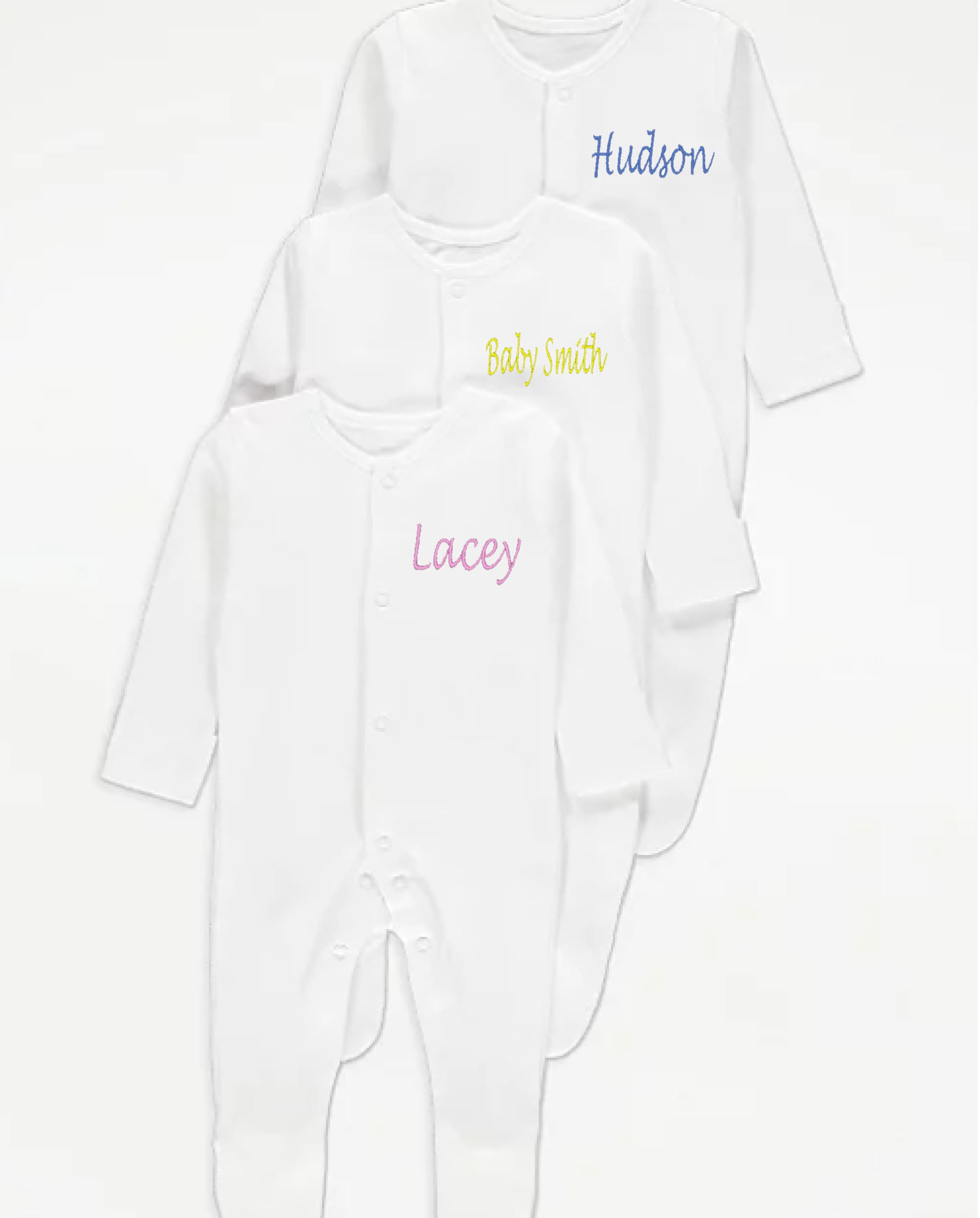 Pyjama Bébé Personnalisé Brodé - Taille Nouveau-né - Cadeau Naissance Ou Baptême - Fabriqué En France