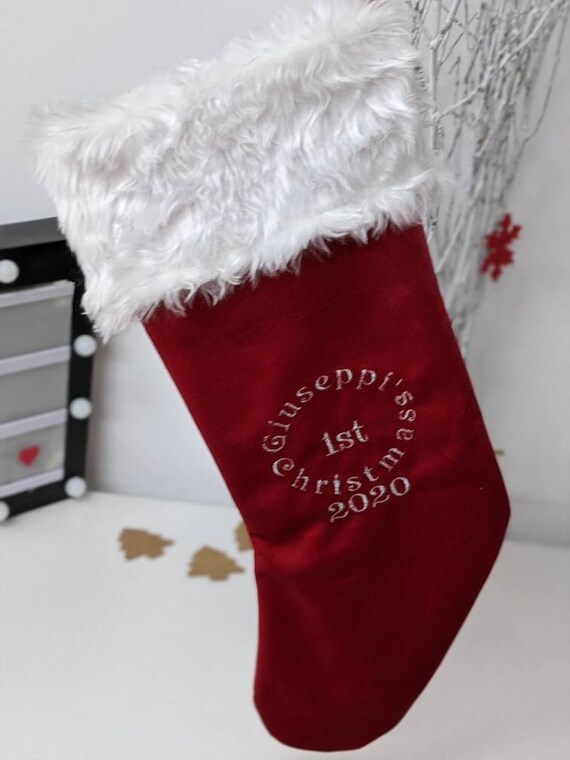 personalised first christmas stocking