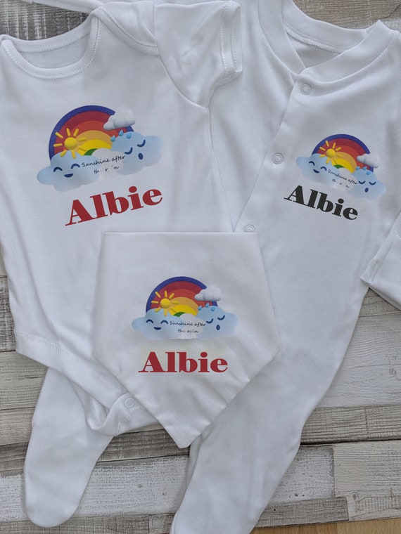 rainbow baby sleepsuit