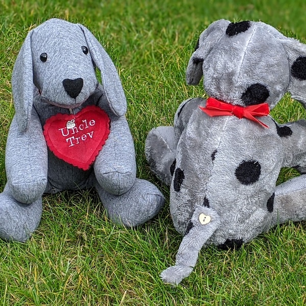 Keepsake Puppy Memory bear, personalised dog made from loved ones clothing or blankets, pet memorial, dog lover gift