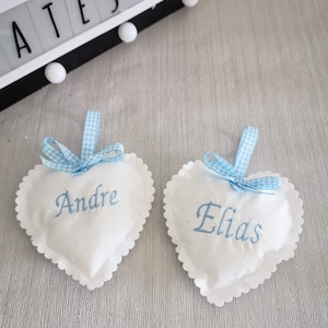 Heart personalised pram charm, nursery decor, new baby gift, baby shower, welcome home gift, gender reveal, name reveal