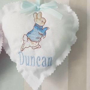 Hanging hearts personalised  nursery/ pram decor, new baby gift, baby shower, welcome home gift, gender reveal, name reveal