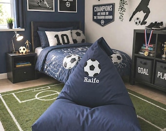 Football Bean bag personalised, child's handmade furniture, gift for boys