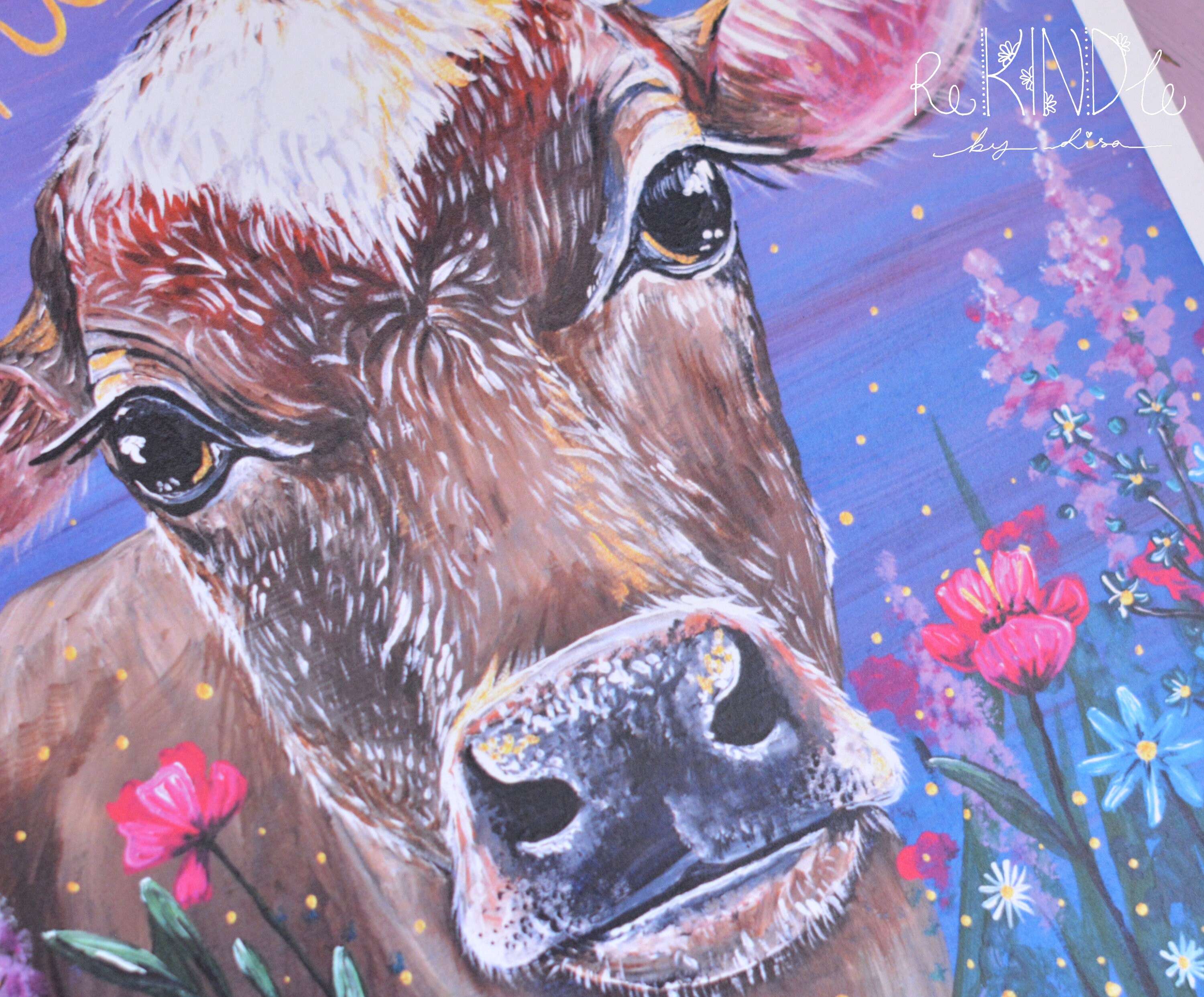 A4/A5 Vegan Art Print / Eco Friendly / Cow Painting / Vegan Etsy