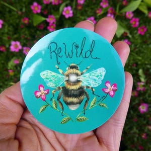 Sticker abeille respectueux de l'environnement/ Biodégradable/ Re wild/ Rewilding Gift
