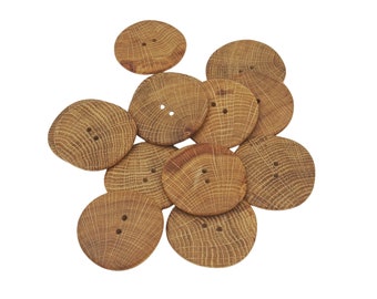 TUPARKA 150 Pcs Handmade with Love Wooden Button 15mm Round Wooden Button Natural Color for Sewing Craft Decoration