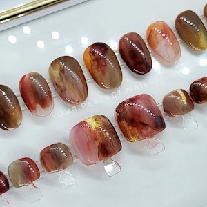 Press on nails jelly nails, marble nails, trendy nails, short press on nails, press on nails short, Asian nails