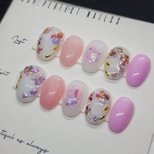 Press on nails short - &quot;Lavender&quot; | False nails | Fake nails | Press on nails trendy | Short press on nails |