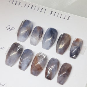 Press on nails short - &quot;Rainy day&quot; | False nails | Press on nails trendy | Short press on nails | Fake nails