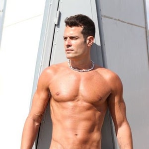 Mens Bikini Swim Briefs, Black Swimwear For Man with Belt
