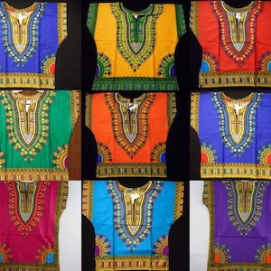 Kids Dashiki Boys African Poncho Hippie Blouse Girls Shirt Ethnic top
