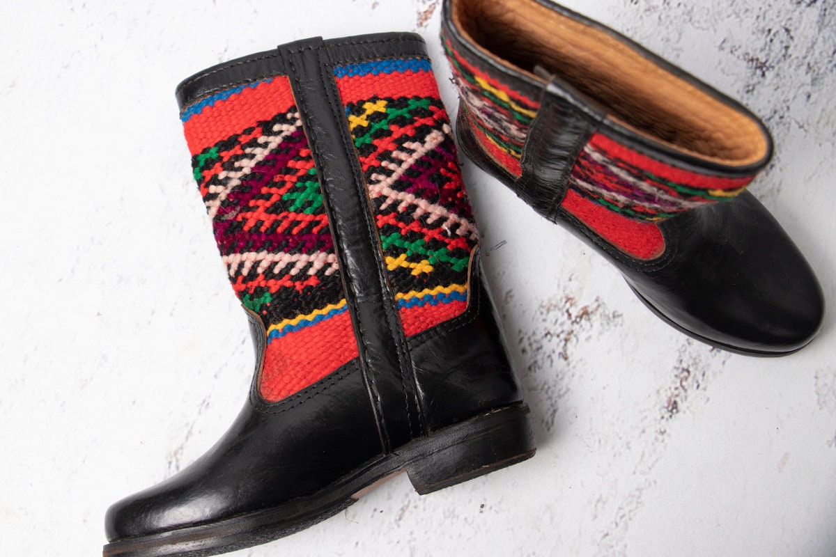 Bohemian Boots, Embroidered Leather Boots