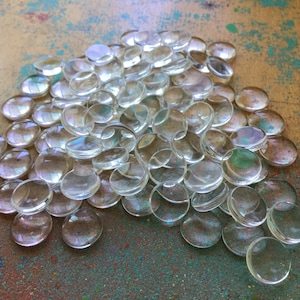 100/200 Clear  Glass Cabochon 12mm Round 4mm Dome