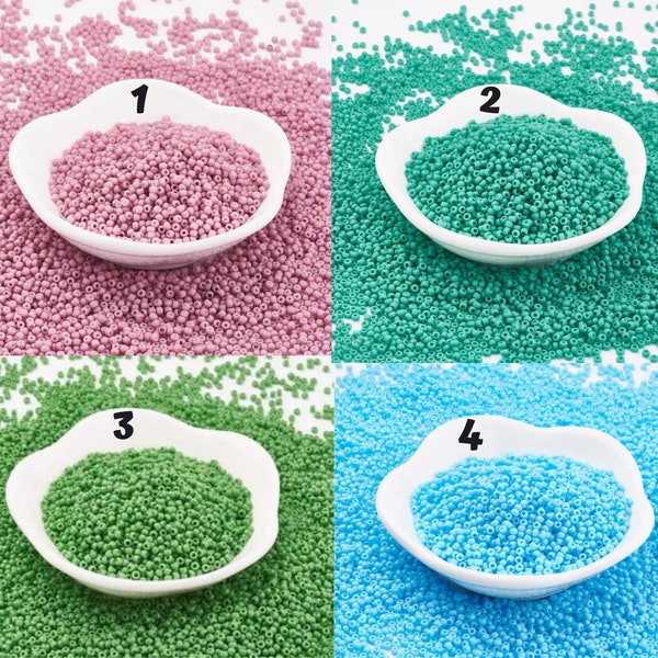 11/0 Toho Seed Beads 10g: Opaque, Pearl Pink, Medium Sea Green, Turquoise, Cyan