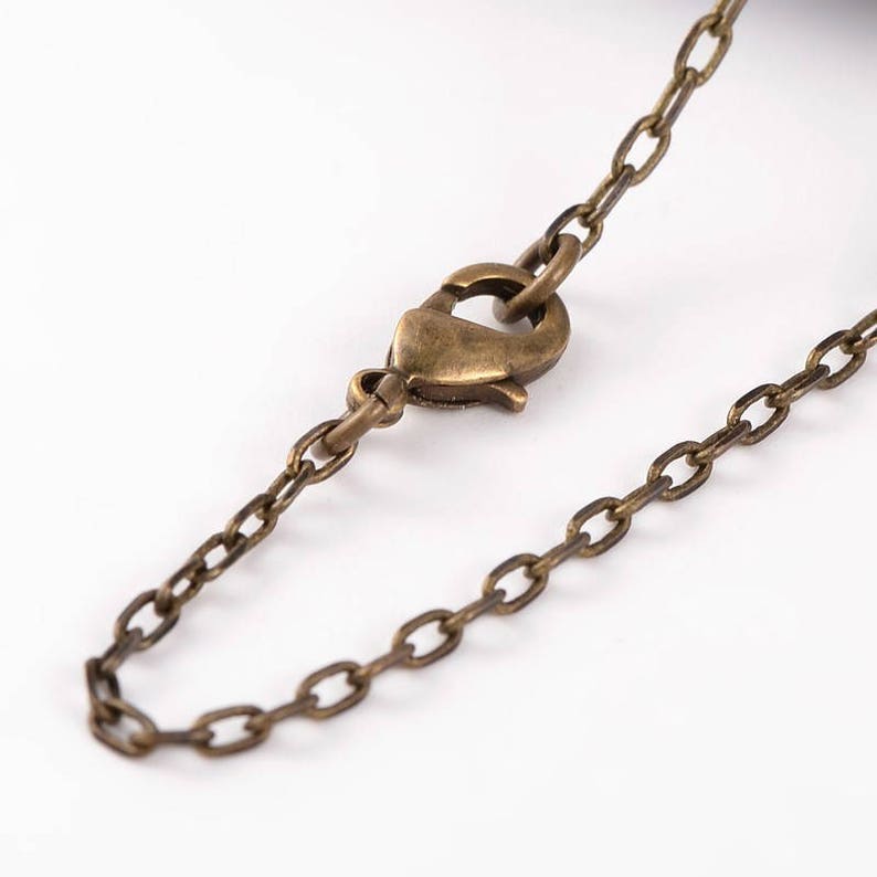 2/10 17 Antiqued Bronze Brass Chain Necklace 2mm Lobster Etsy
