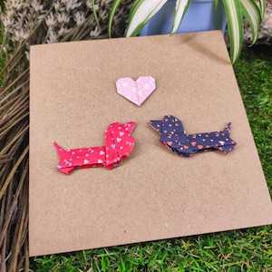 Card con origami per San Valentino con busta